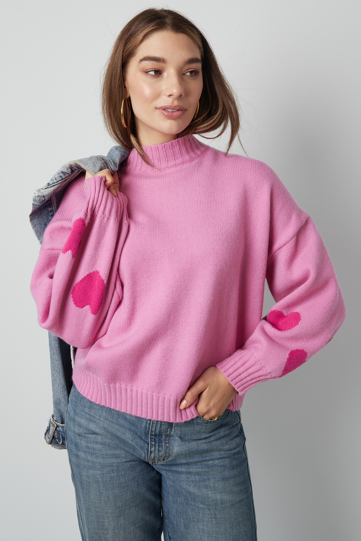 Comfort Heart Knit sweater - fuchsia Picture3